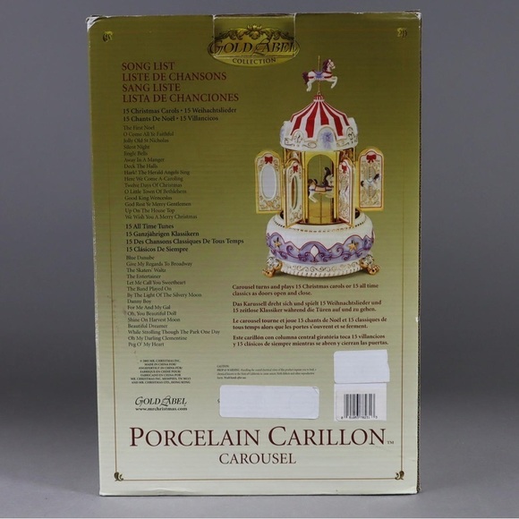 🆕 Porcelain GOLD LABEL Collection Hand Painted Mr. Christmas Musical Carousel - Picture 7 of 7